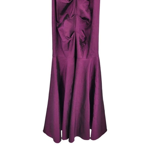 Vintage 80's Xscape Gown Strapless Gathered Mermaid Fishtail Goth Punk Purple XS - Picture 9 of 17